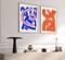 2 Pcs Abstract Colorful Line Wall Art Minimalist Thick Striped Prints Pictures Simple Blue Orange Pink Canvas Posters Watercolor Painting Home Wall Decor for Living Room Bedroom Bathroom 12x16in